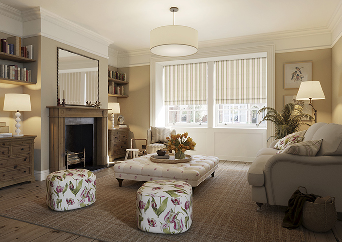 Noble Stripe, Moss - Roman Blind - Image 6